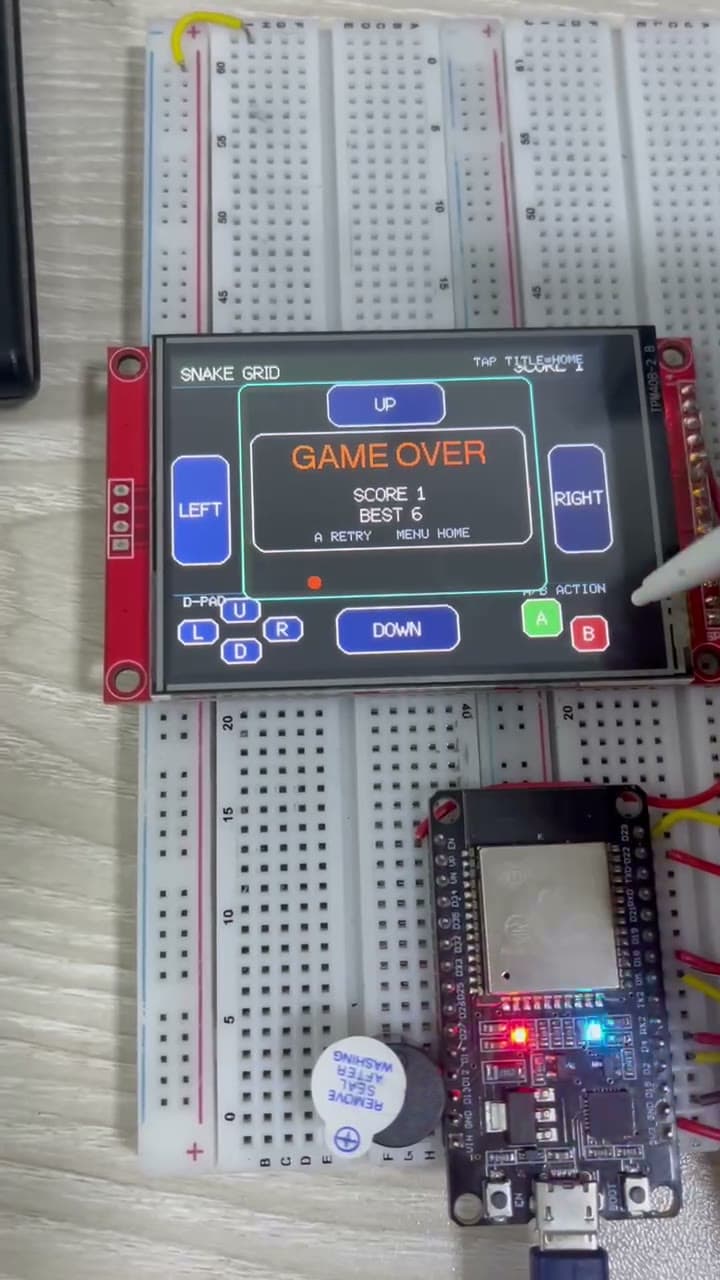 ESP32 TFT 2D Game Display: Running a Game on Microcontroller Hardware