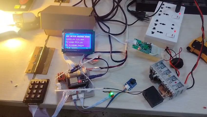 Smart Energy Meter Load Controller with LCD, Keypad and Relay Output
