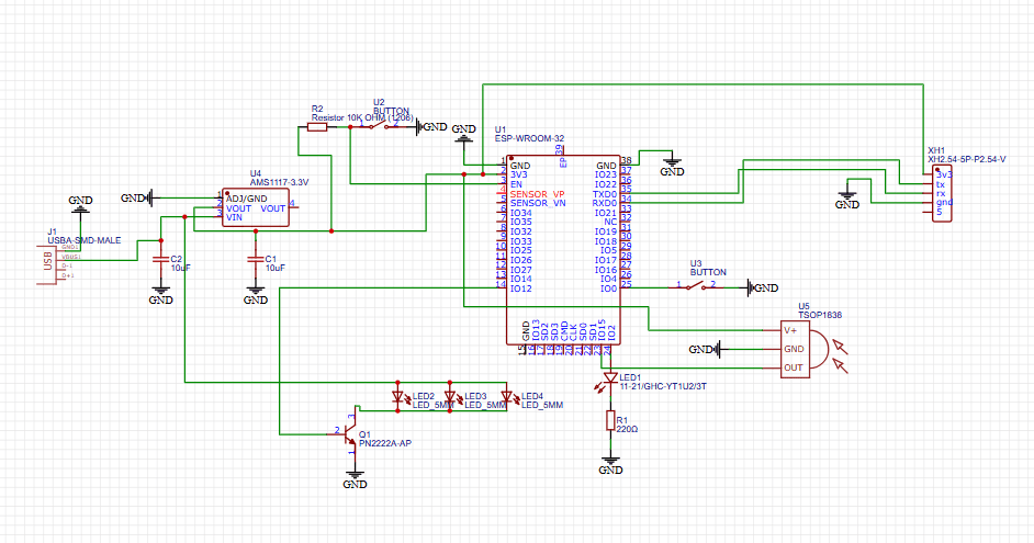 ESP32 IR remote schematic