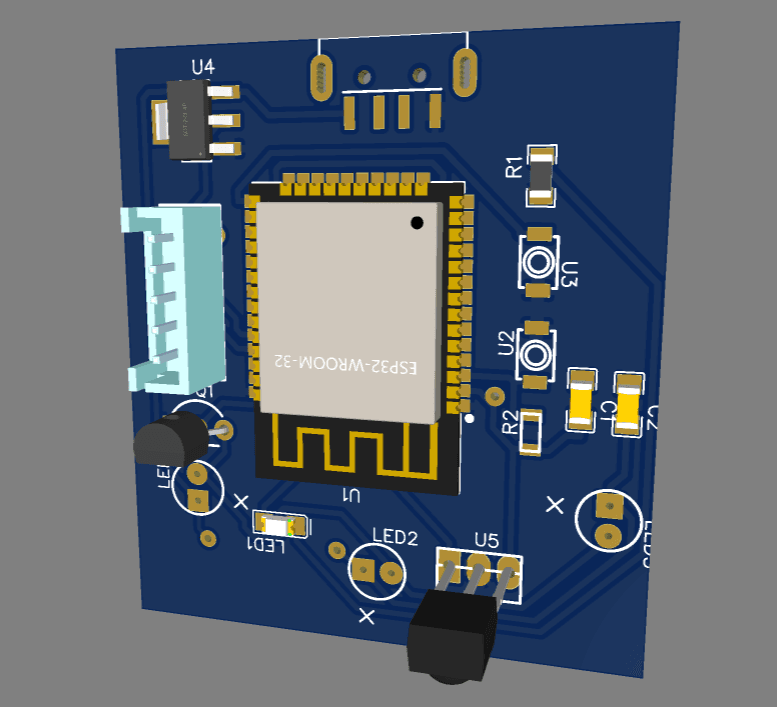 ESP32 IR remote PCB render